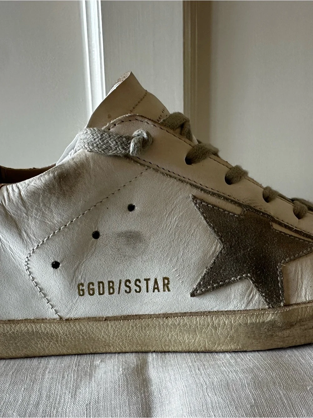 Golden Goose low branded beige